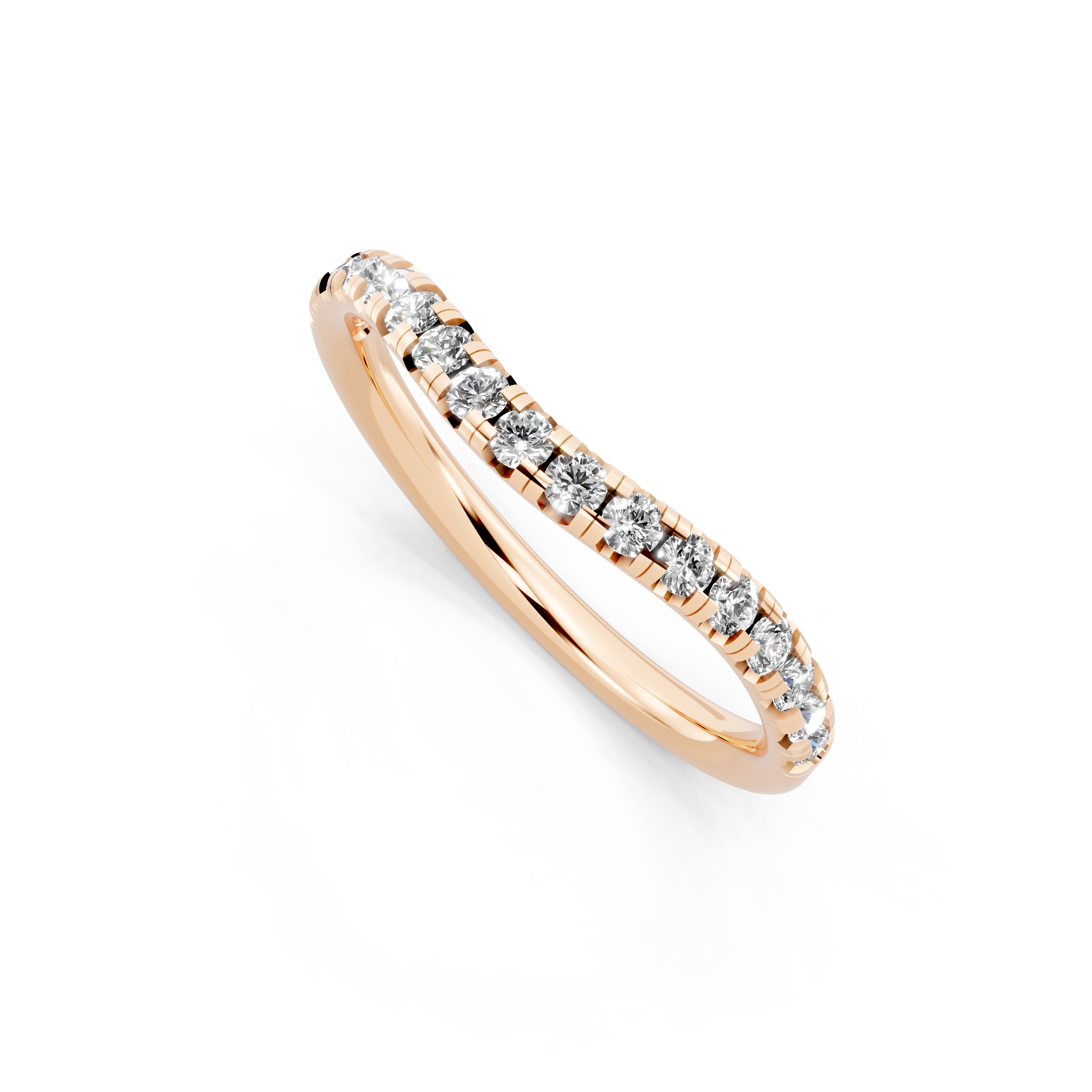 Fine Round Brilliant Lab Created Diamond Curve Ring for Women