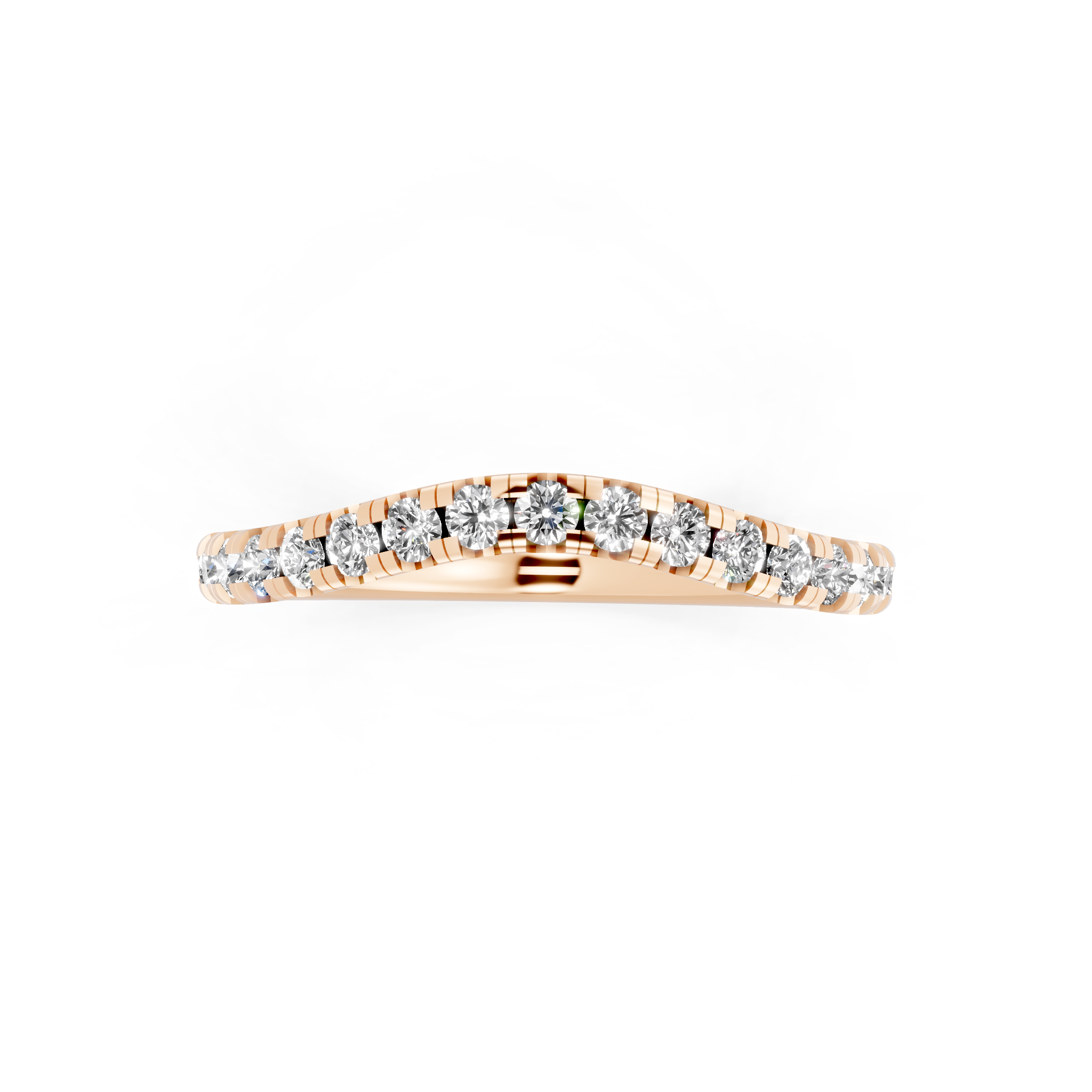 Fine Round Brilliant Lab Created Diamond Curve Ring for Women