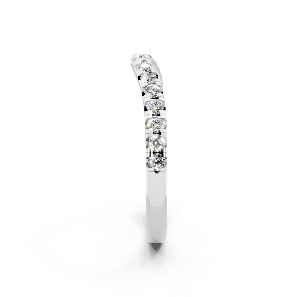 Fine Round Brilliant Lab Created Diamond Curve Ring for Women
