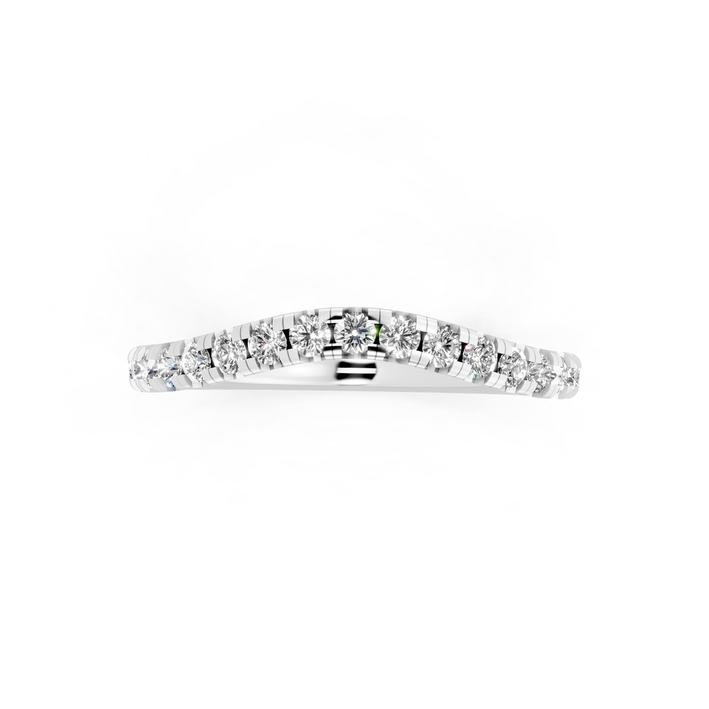 Fine Round Brilliant Lab Created Diamond Curve Ring for Women