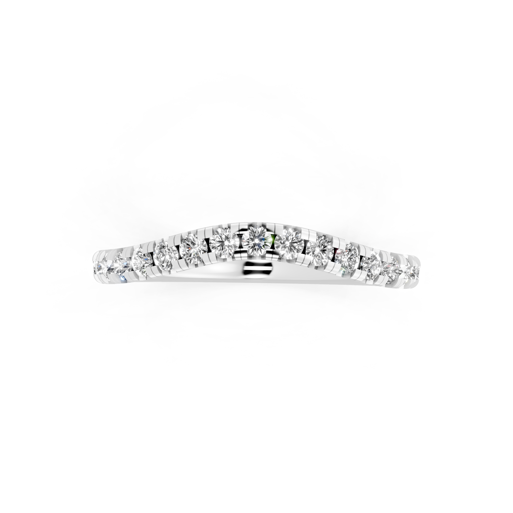 Fine Round Brilliant Lab Created Diamond Curve Ring for Women