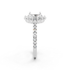 Unique Oval Halo Lab Grown Diamond Engagement Ring with Pave Band