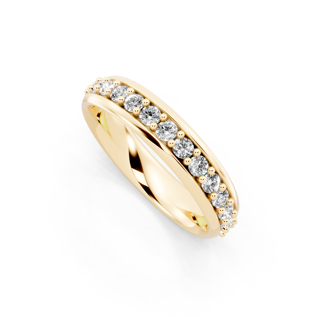 Modern Round Brilliant Lab Grown Diamond Cross Band Ring for Birthday Gift
