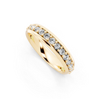Modern Round Brilliant Lab Grown Diamond Cross Band Ring for Birthday Gift