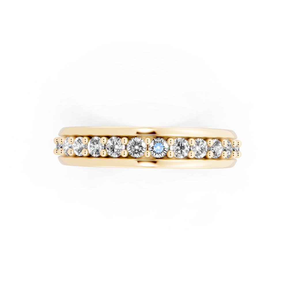 Modern Round Brilliant Lab Grown Diamond Cross Band Ring for Birthday Gift