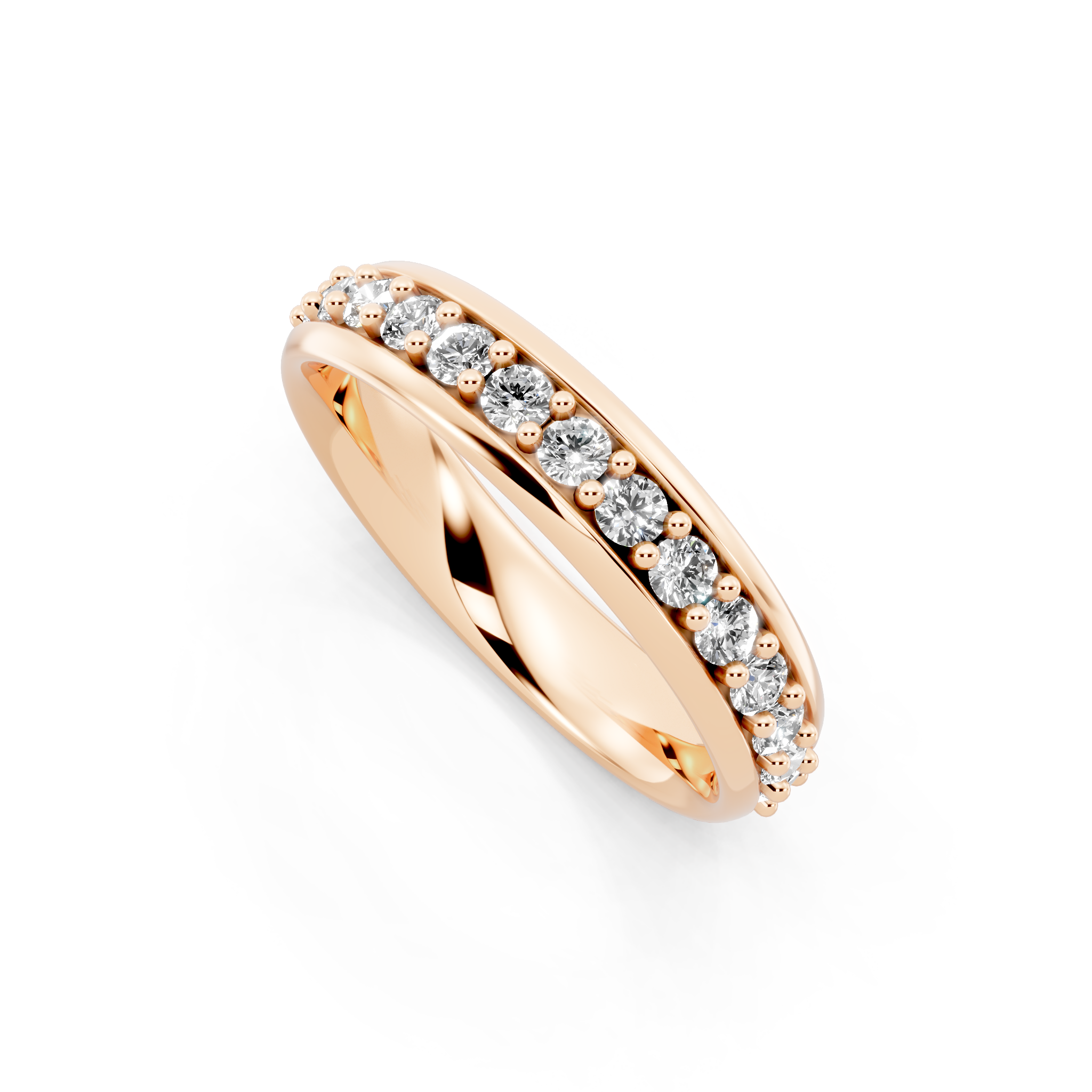 Modern Round Brilliant Lab Grown Diamond Cross Band Ring for Birthday Gift