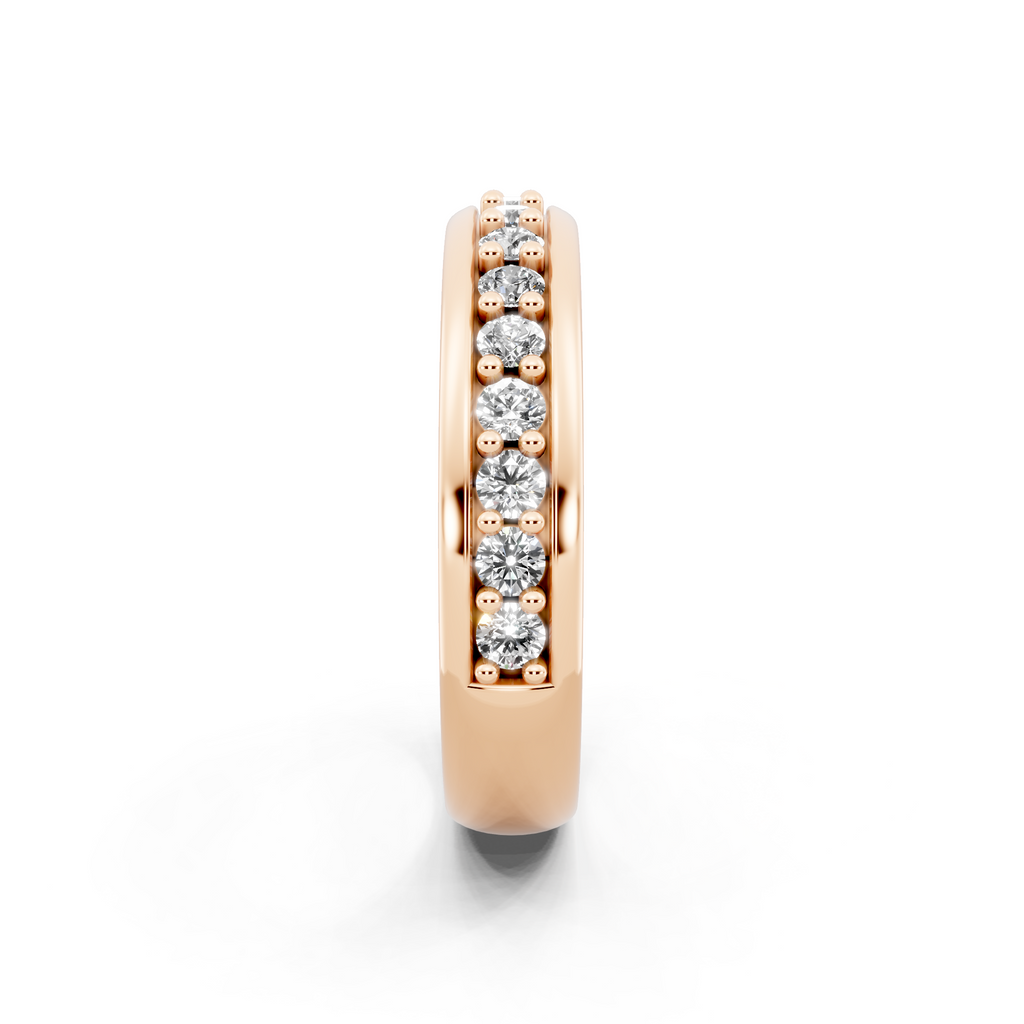 Modern Round Brilliant Lab Grown Diamond Cross Band Ring for Birthday Gift