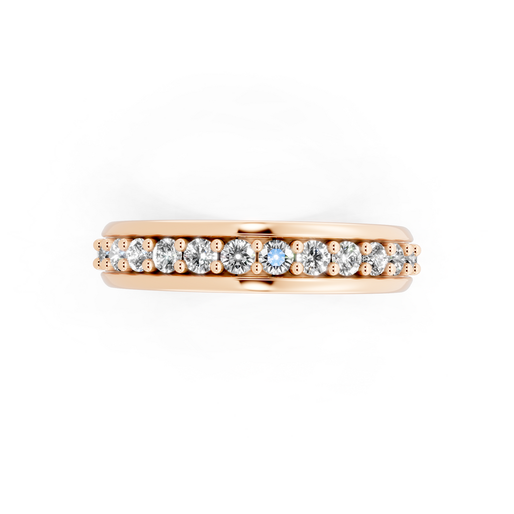 Modern Round Brilliant Lab Grown Diamond Cross Band Ring for Birthday Gift