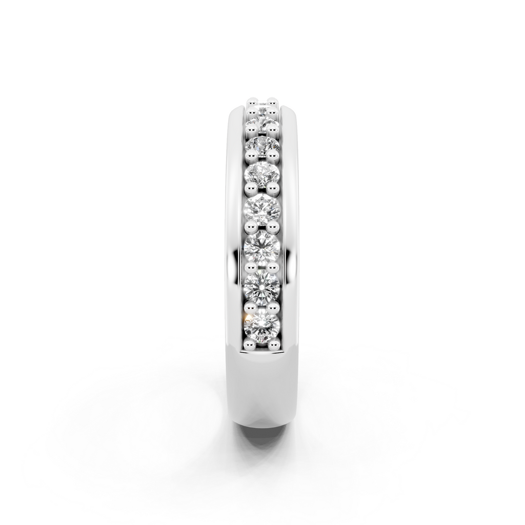 Modern Round Brilliant Lab Grown Diamond Cross Band Ring for Birthday Gift