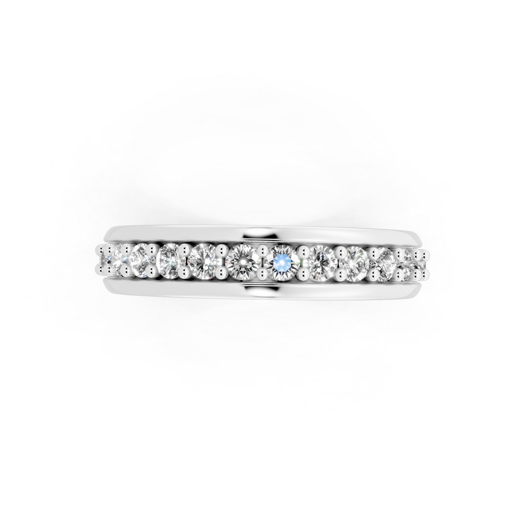 Modern Round Brilliant Lab Grown Diamond Cross Band Ring for Birthday Gift