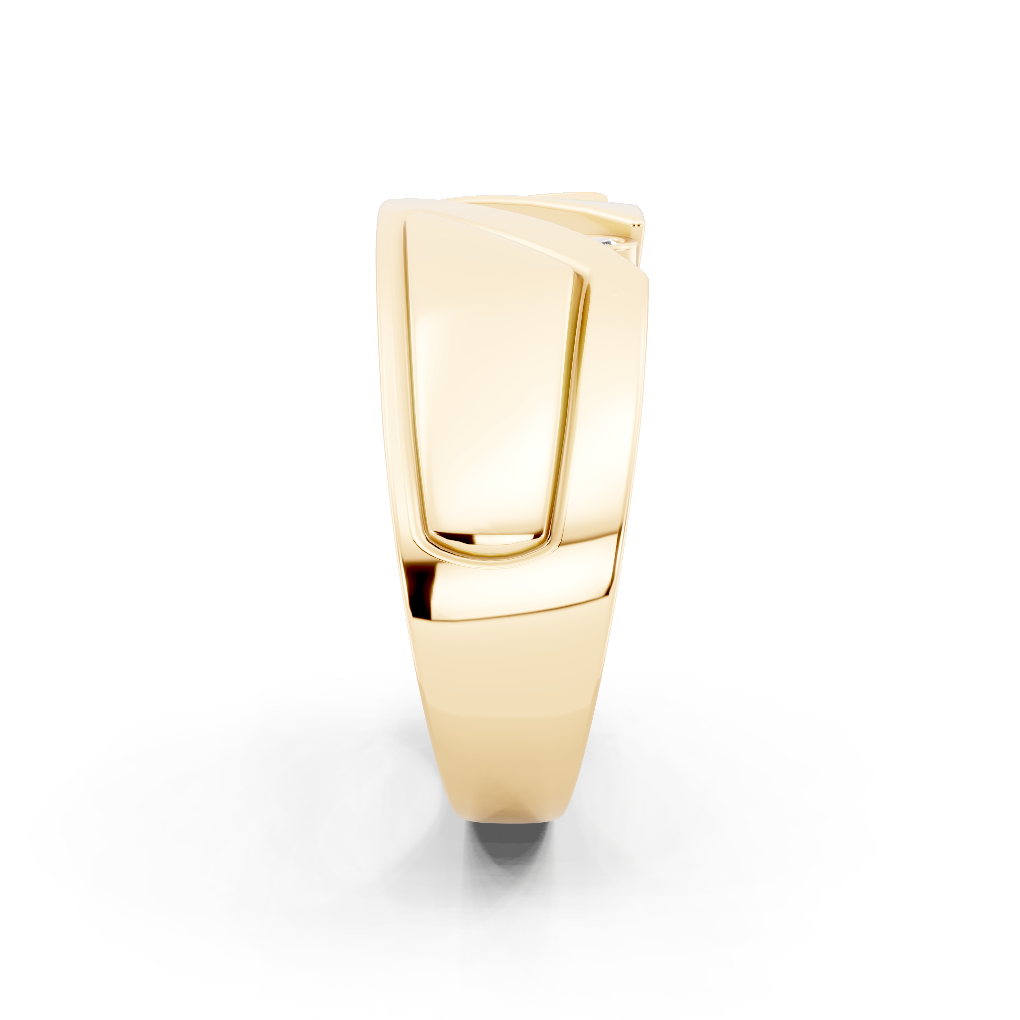 Aurelie Prism Ring for Him with Round Lab Created Diamond Accents