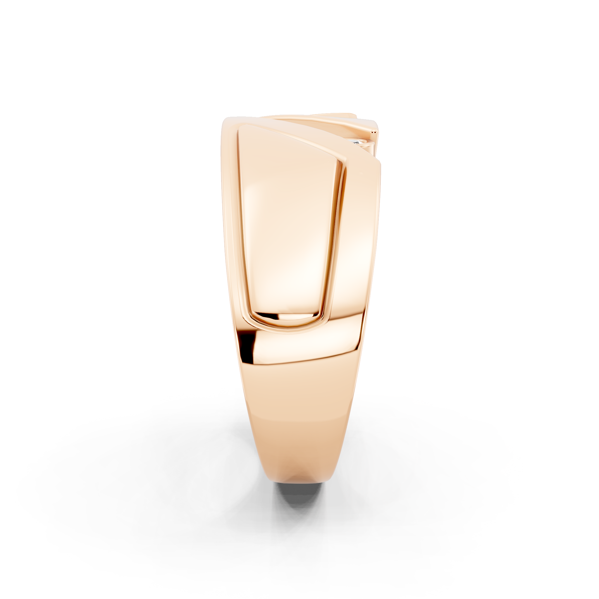 Aurelie Prism Ring for Him with Round Lab Created Diamond Accents