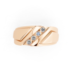 Aurelie Prism Ring for Him with Round Lab Created Diamond Accents