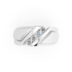 Aurelie Prism Ring for Him with Round Lab Created Diamond Accents