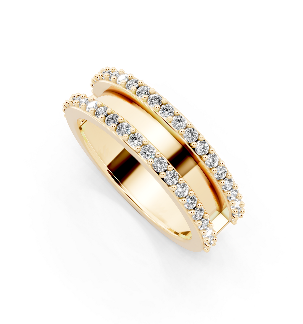 Contemporary Lab Grown Diamond Crossover Band Ring for Her