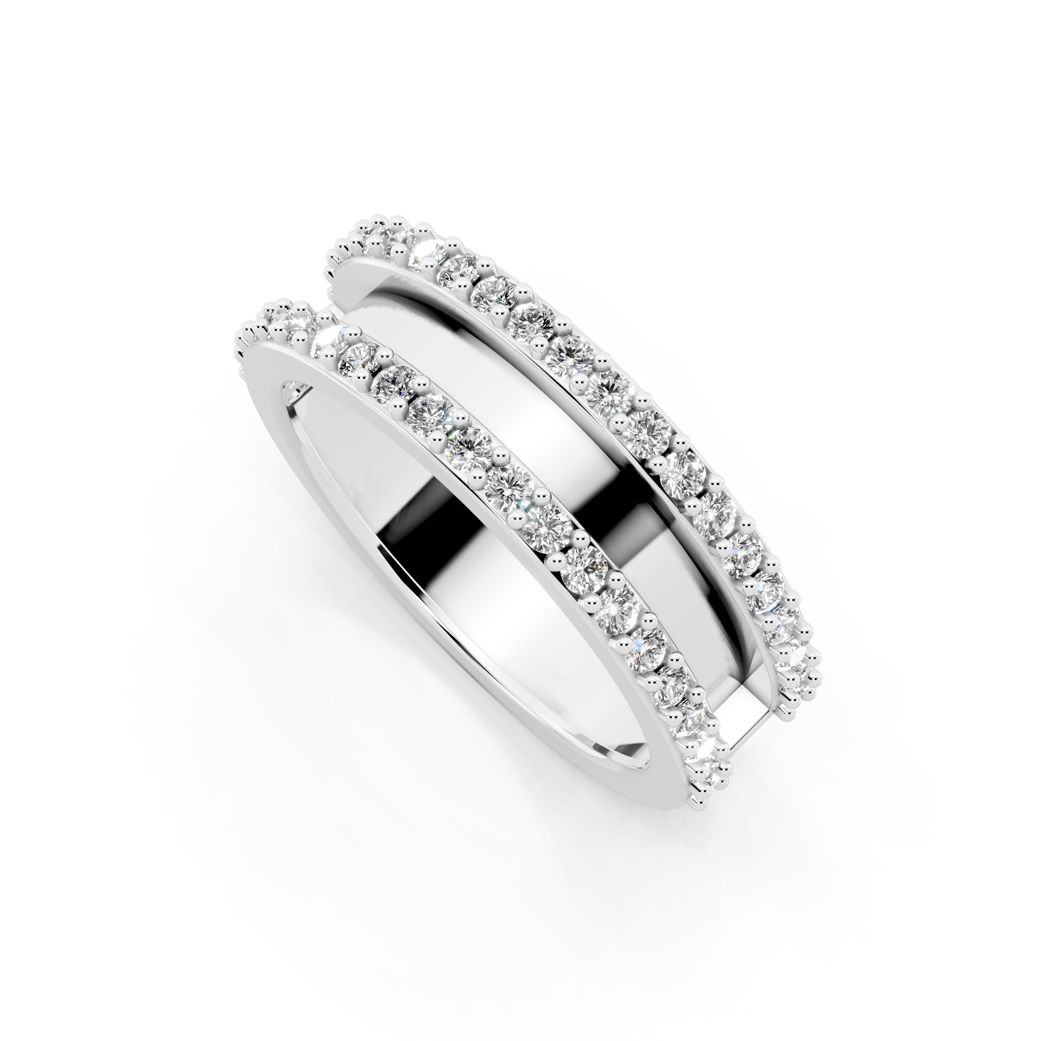 Contemporary Lab Grown Diamond Crossover Band Ring for Her