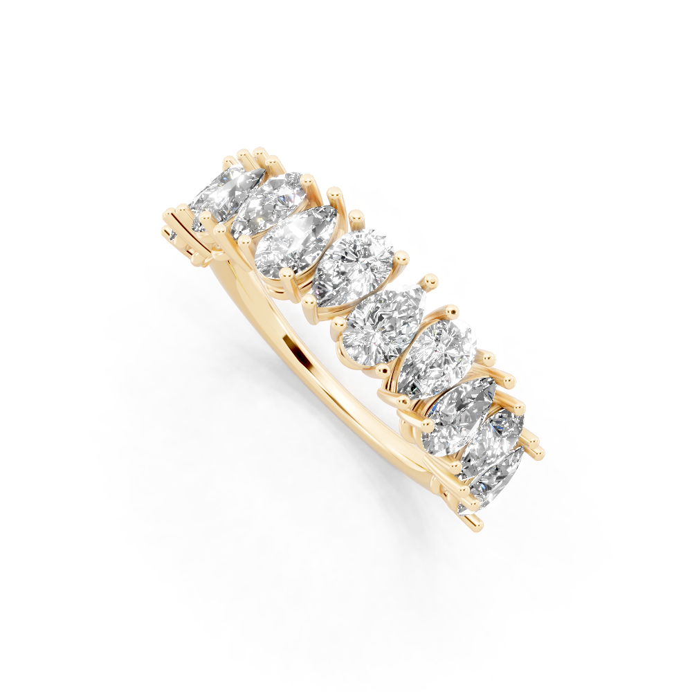 Celestia Pear Cut Crown Lab Grown Diamond Wedding Ring for Women
