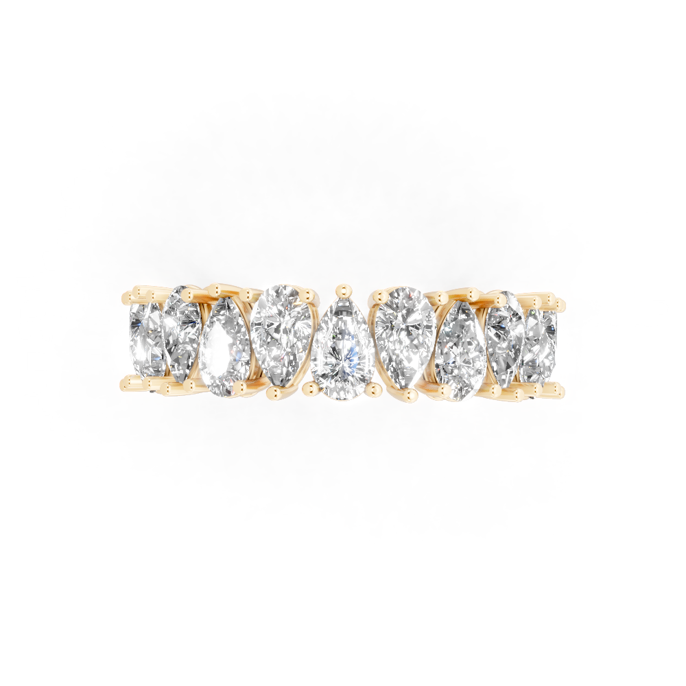 Celestia Pear Cut Crown Lab Grown Diamond Wedding Ring for Women
