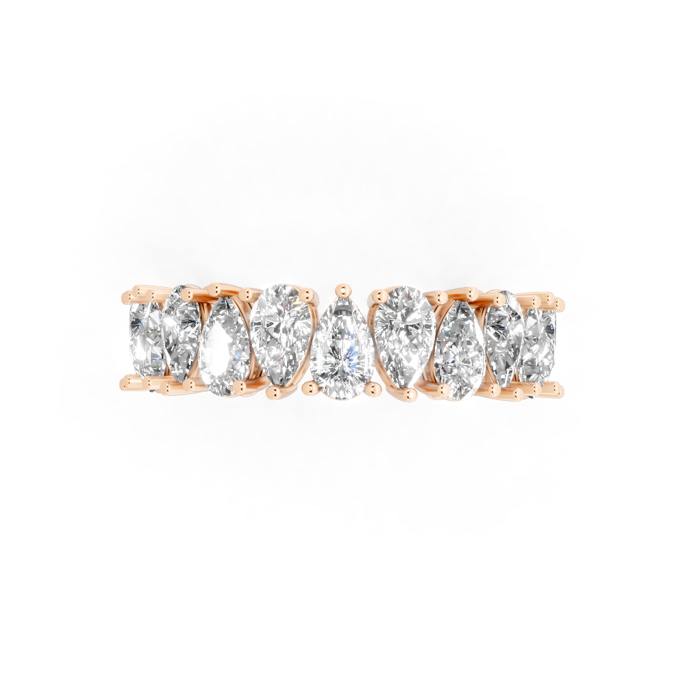 Celestia Pear Cut Crown Lab Grown Diamond Wedding Ring for Women