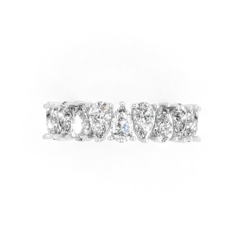Celestia Pear Cut Crown Lab Grown Diamond Wedding Ring for Women