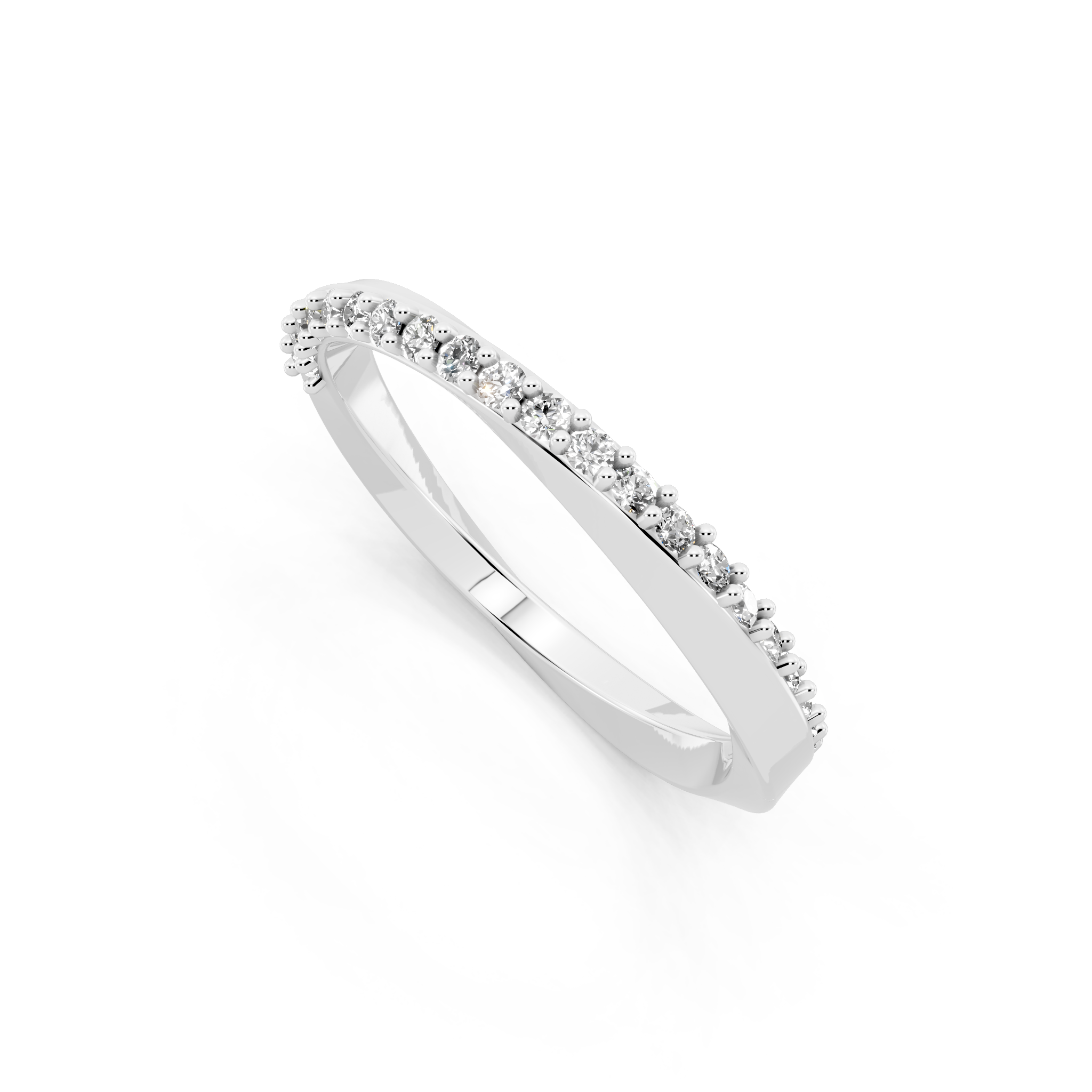 Luxury Sculpted Lab Grown Diamond Band Ring