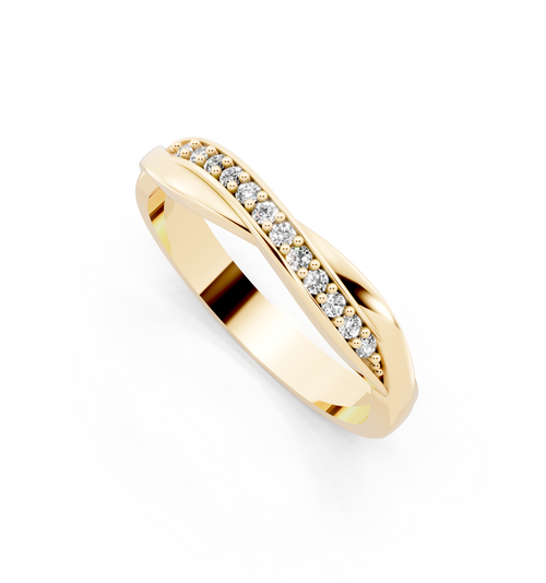 Aureve Twist Pave Crossover Ring with Brilliant Lab Grown Diamonds