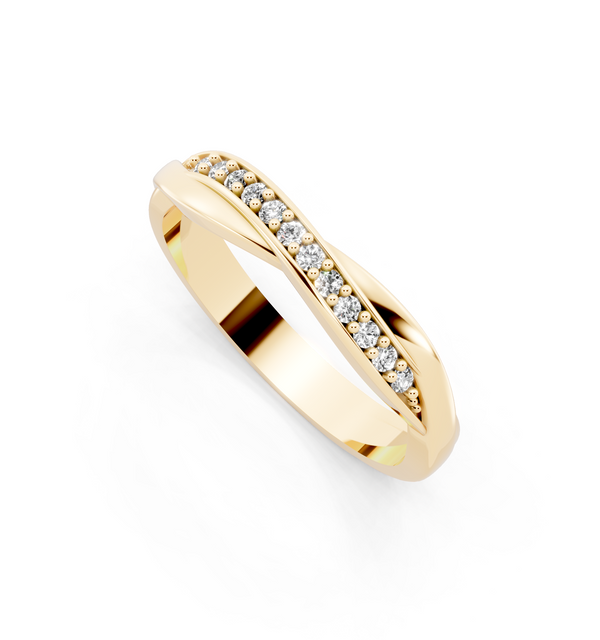 Aureve Twist Pave Crossover Ring with Brilliant Lab Grown Diamonds