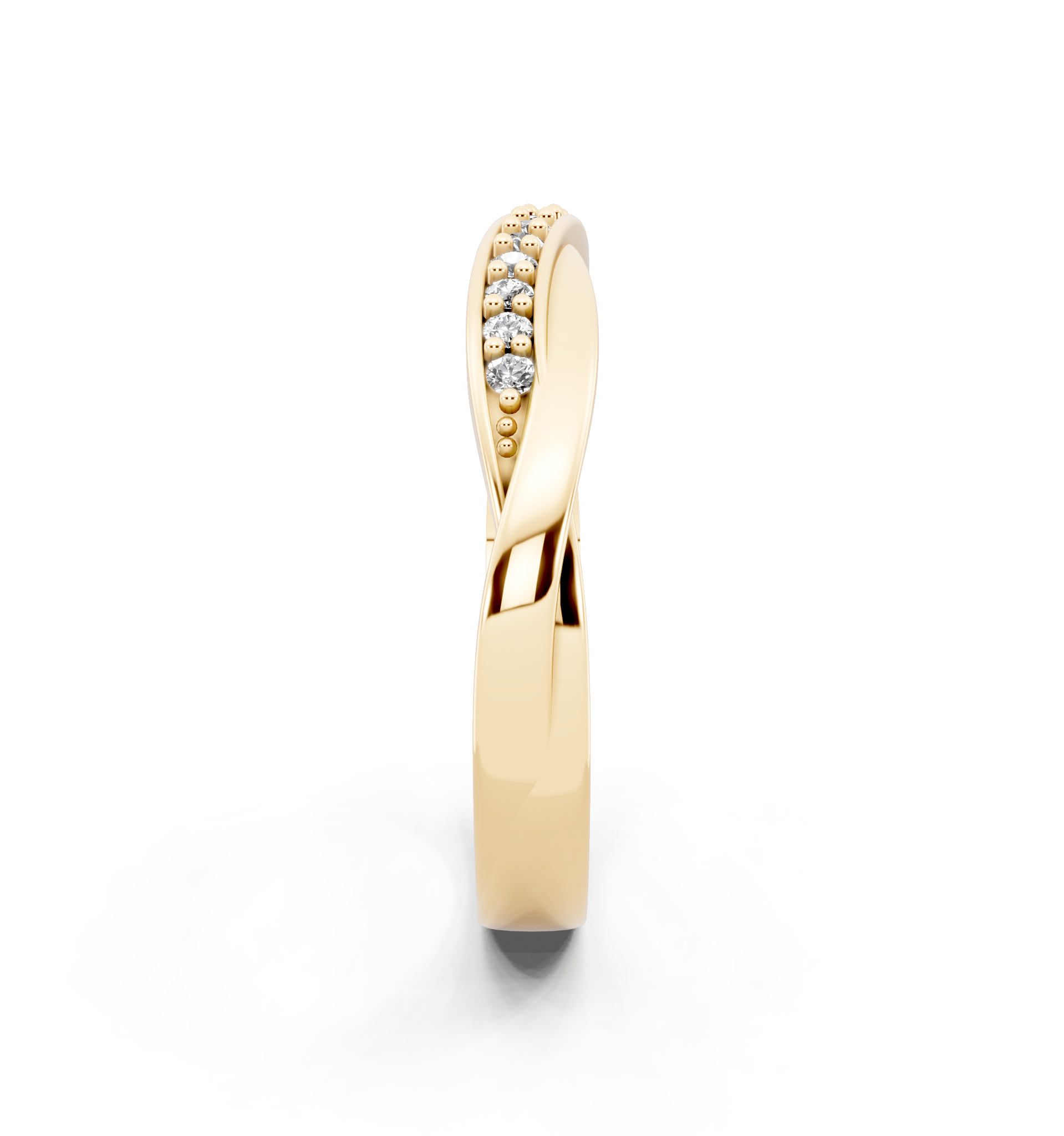 Aureve Twist Pave Crossover Ring with Brilliant Lab Grown Diamonds