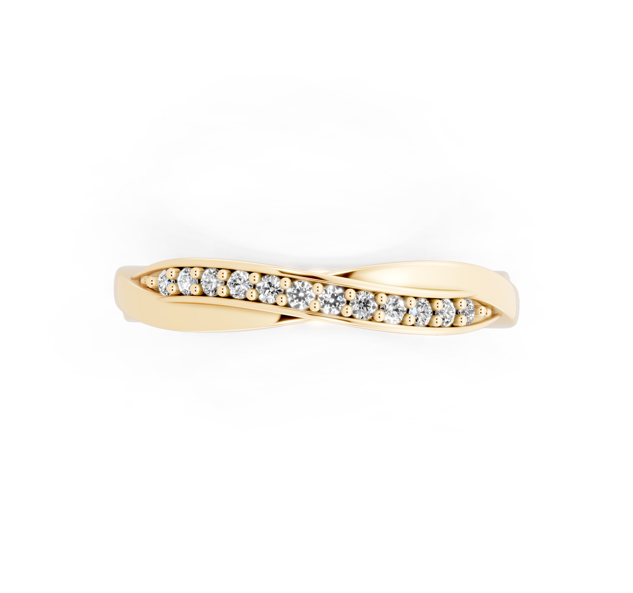 Aureve Twist Pave Crossover Ring with Brilliant Lab Grown Diamonds