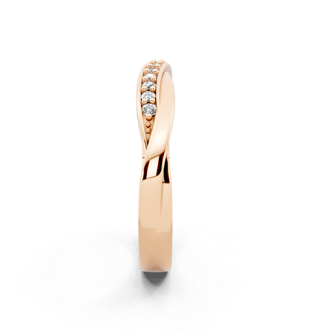 Aureve Twist Pave Crossover Ring with Brilliant Lab Grown Diamonds