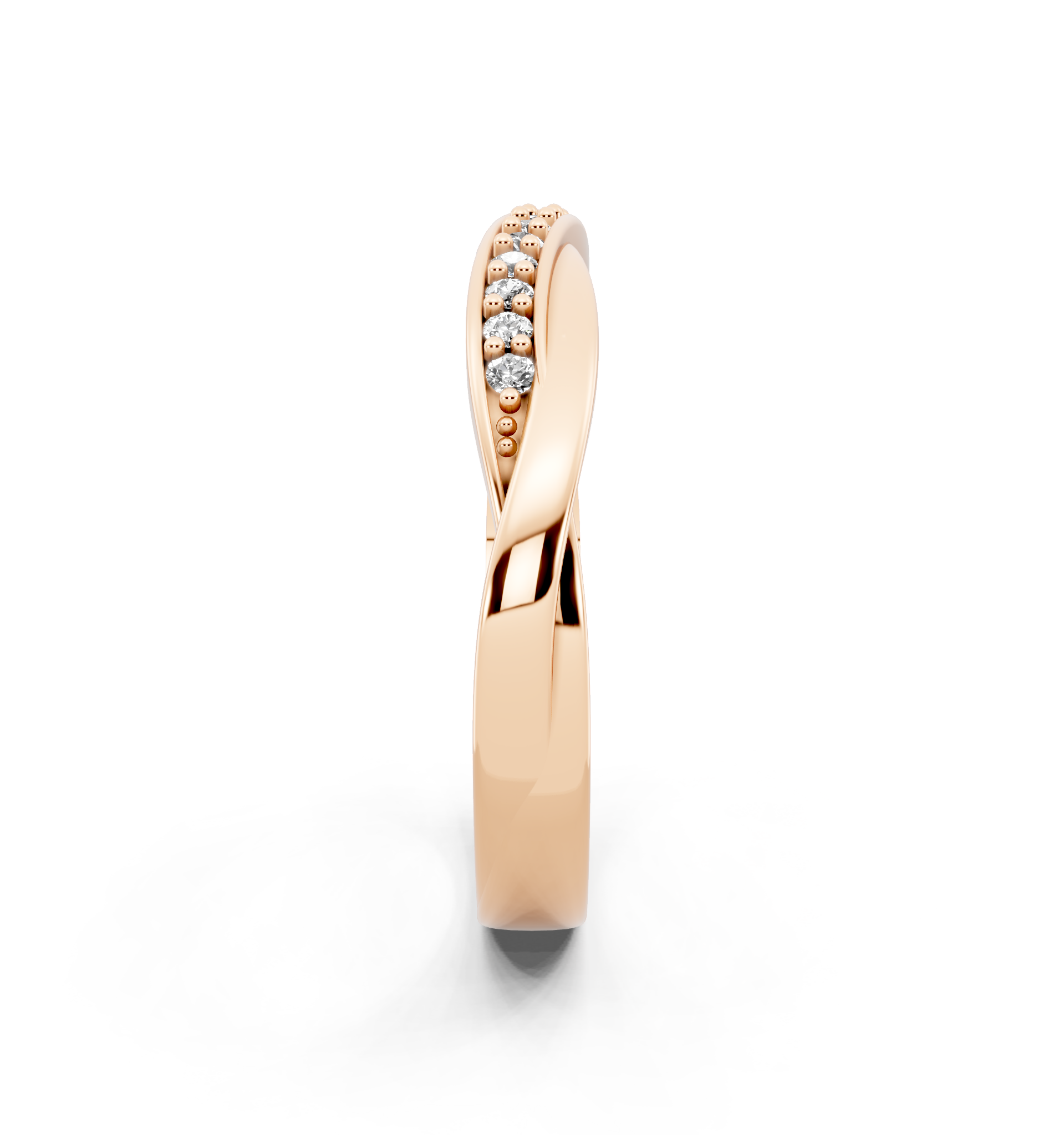 Aureve Twist Pave Crossover Ring with Brilliant Lab Grown Diamonds