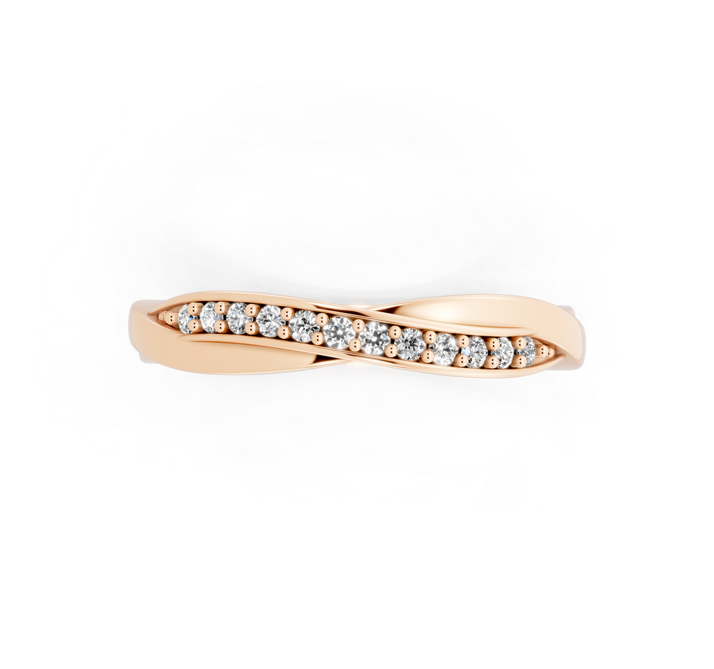 Aureve Twist Pave Crossover Ring with Brilliant Lab Grown Diamonds
