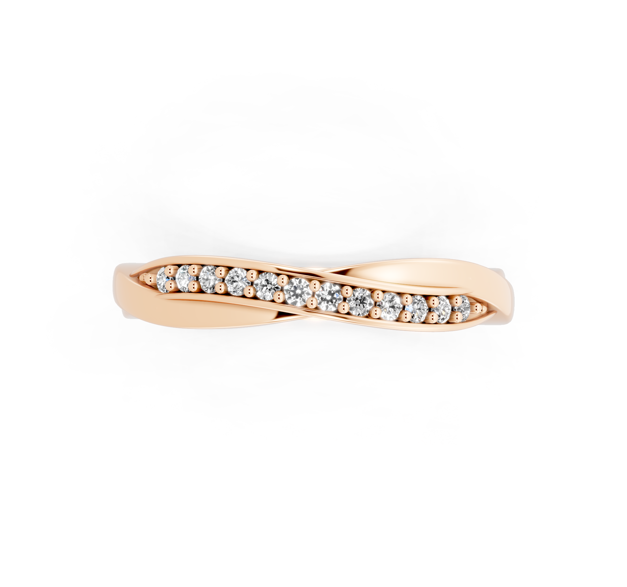 Aureve Twist Pave Crossover Ring with Brilliant Lab Grown Diamonds