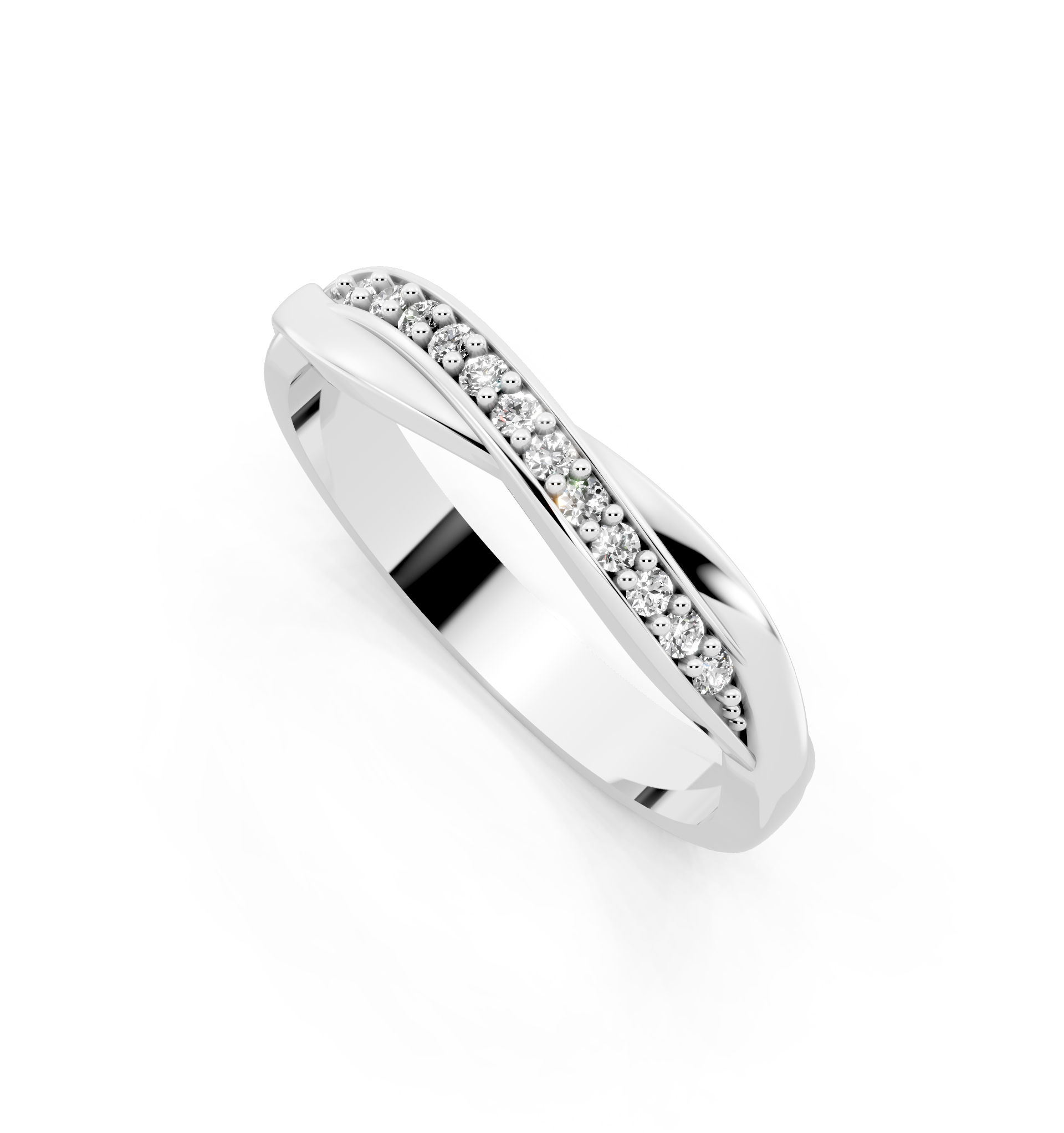 Aureve Twist Pave Crossover Ring with Brilliant Lab Grown Diamonds