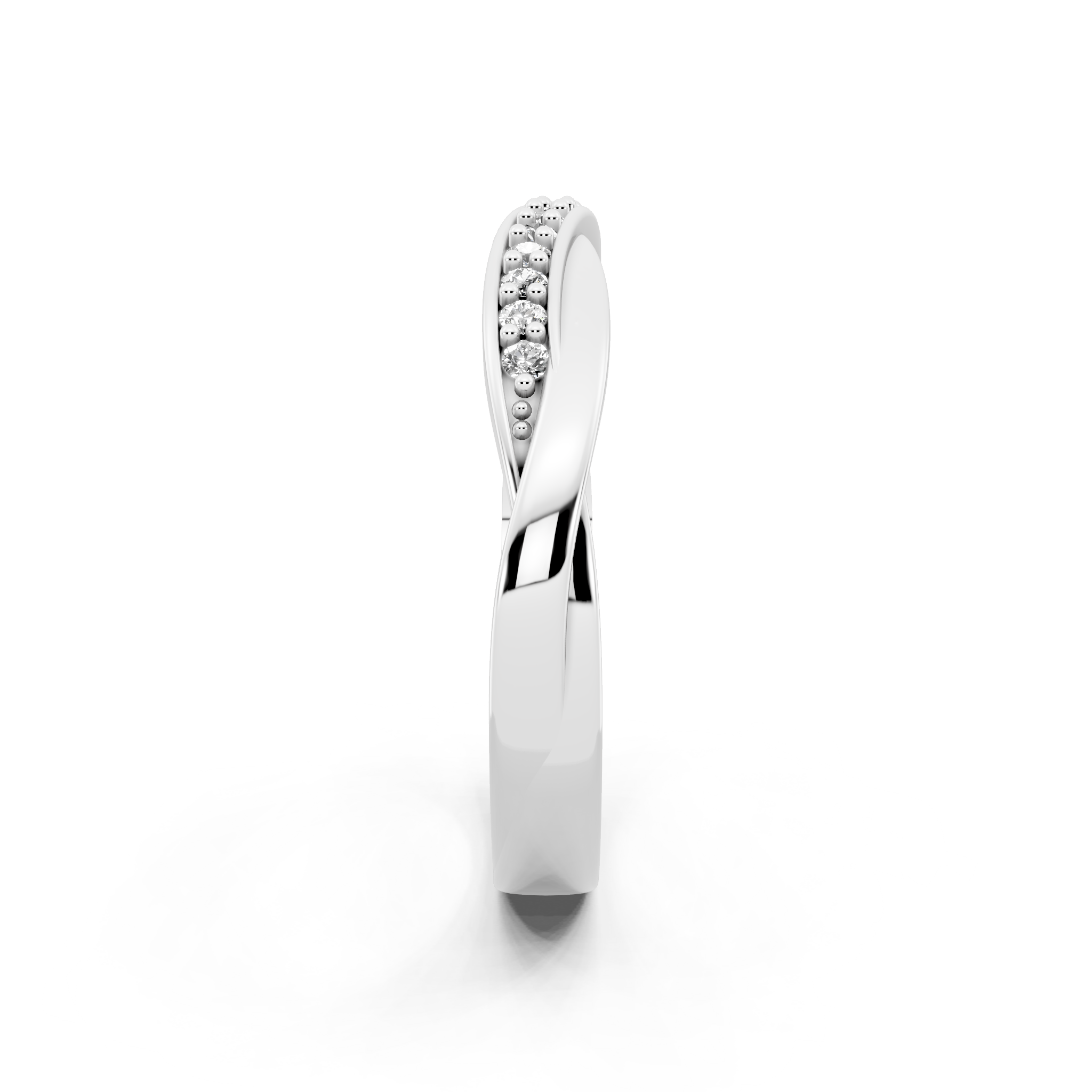 Aureve Twist Pave Crossover Ring with Brilliant Lab Grown Diamonds