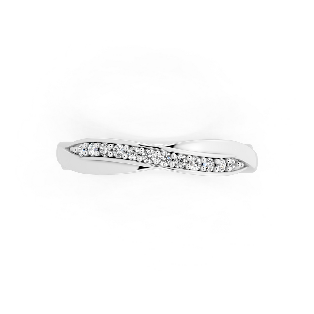 Aureve Twist Pave Crossover Ring with Brilliant Lab Grown Diamonds