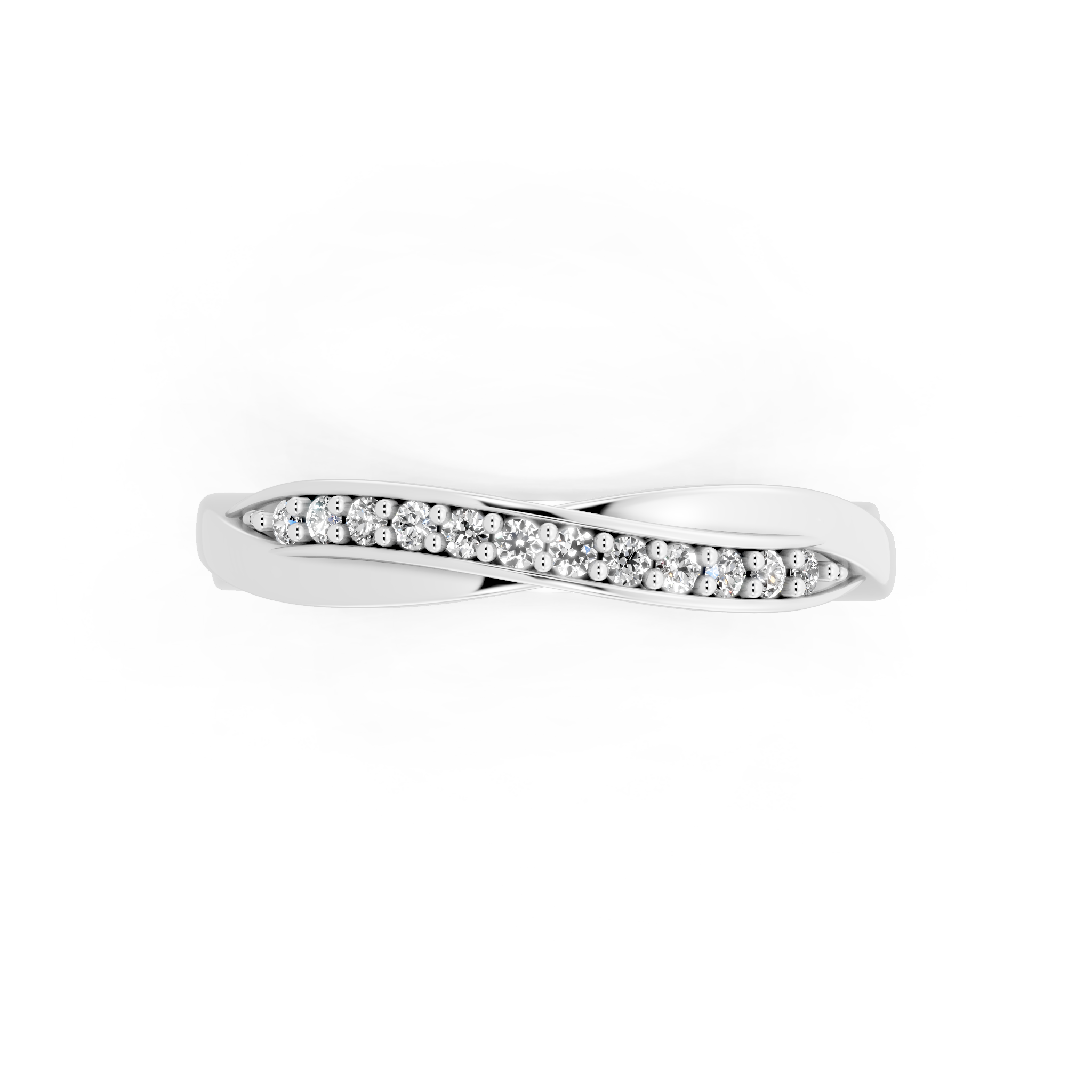 Aureve Twist Pave Crossover Ring with Brilliant Lab Grown Diamonds