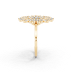 Sunburst Flower Lab Grown Diamond Cluster Design Ring with in 10 or 14 & 18KT Gold
