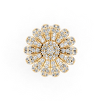 Sunburst Flower Lab Grown Diamond Cluster Design Ring with in 10 or 14 & 18KT Gold