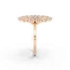Sunburst Flower Lab Grown Diamond Cluster Design Ring with in 10 or 14 & 18KT Gold