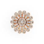 Sunburst Flower Lab Grown Diamond Cluster Design Ring with in 10 or 14 & 18KT Gold
