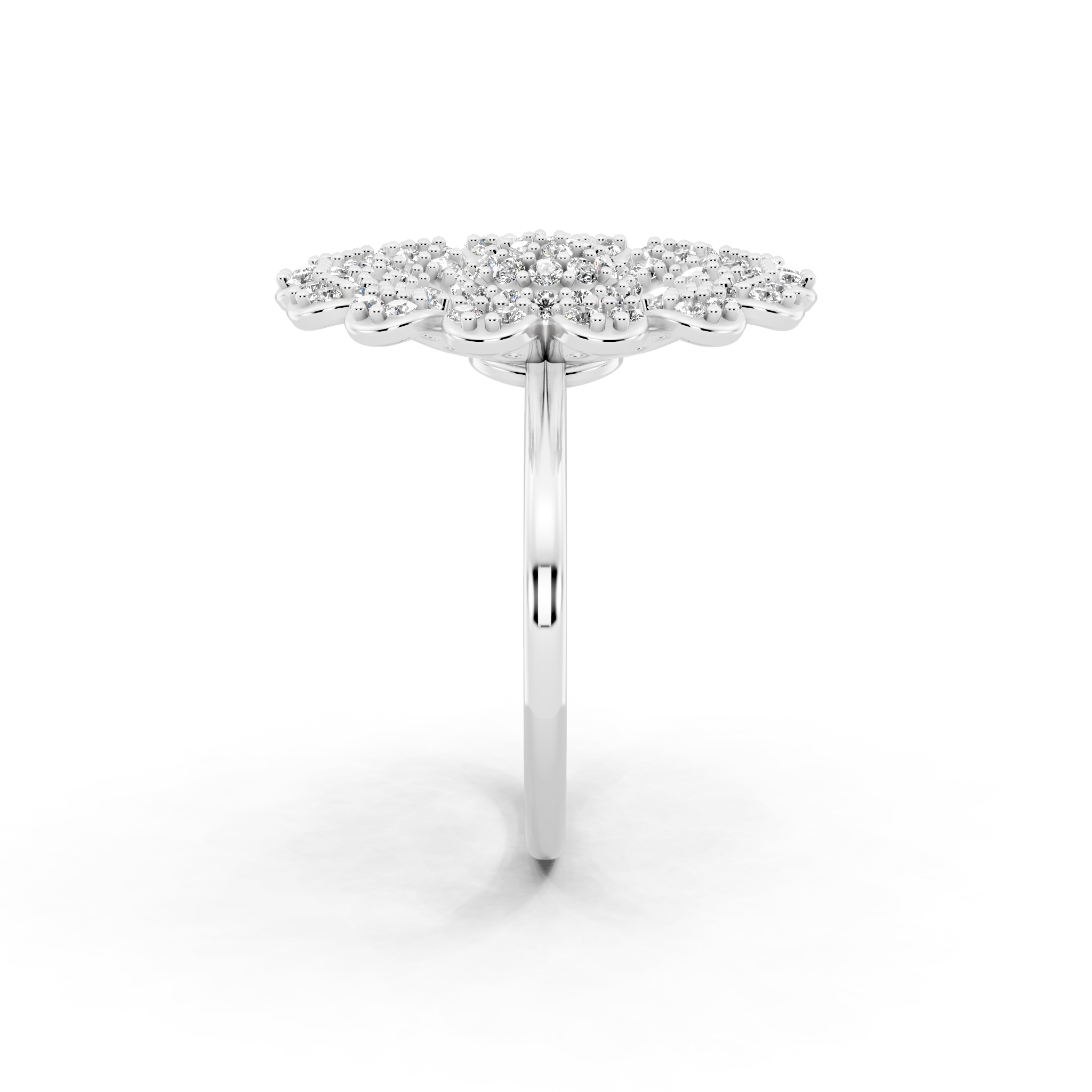 Sunburst Flower Lab Grown Diamond Cluster Design Ring with in 10 or 14 & 18KT Gold