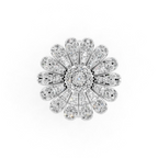 Sunburst Flower Lab Grown Diamond Cluster Design Ring with in 10 or 14 & 18KT Gold