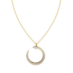 Lunéa Pear & Round Brilliant Cut Pendant Necklace in Gold with Lab Created Diamond Pavé Sparkle