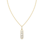 Art Deco Inspired Vertical Pendant Necklace with Mixed Shape Lab Created Stones