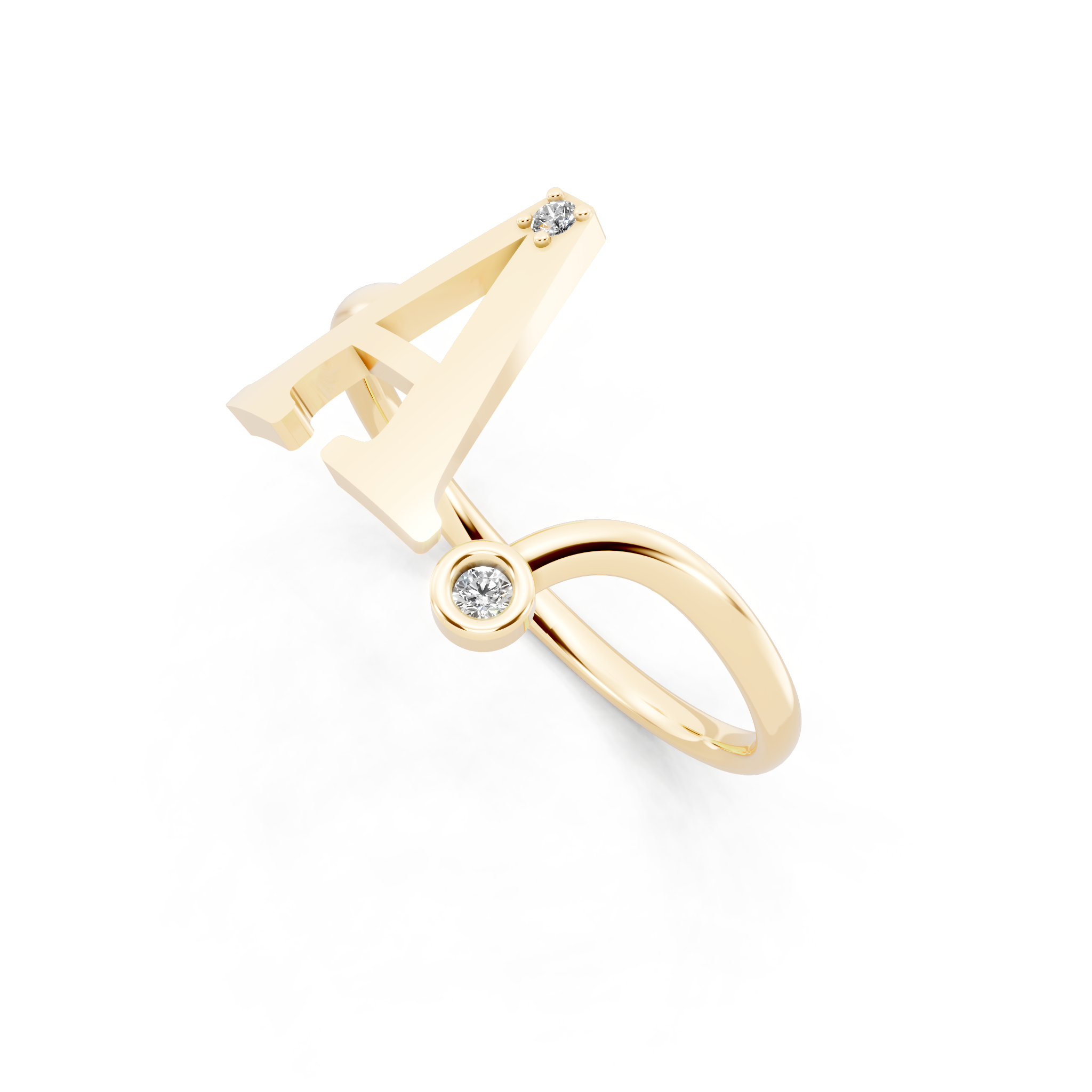Luxury Style Alphabet A Ring with Brilliant Round Cut Lab Grown Accents for Everyday Wear
