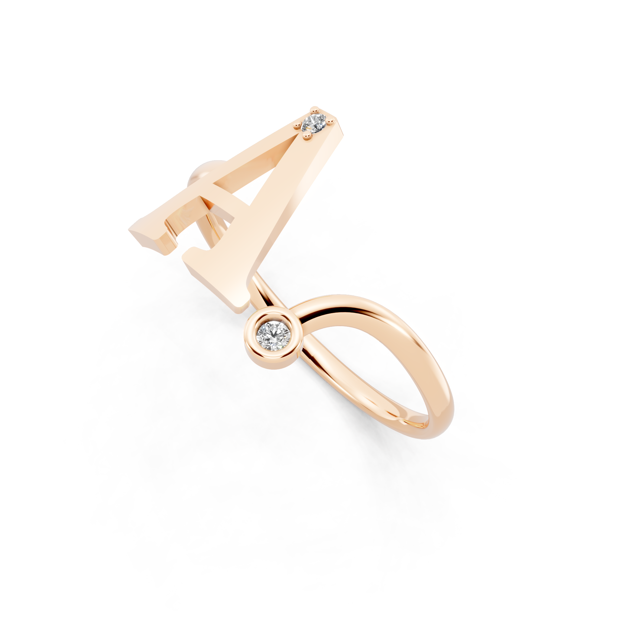 Luxury Style Alphabet A Ring with Brilliant Round Cut Lab Grown Accents for Everyday Wear