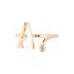 Luxury Style Alphabet A Ring with Brilliant Round Cut Lab Grown Accents for Everyday Wear