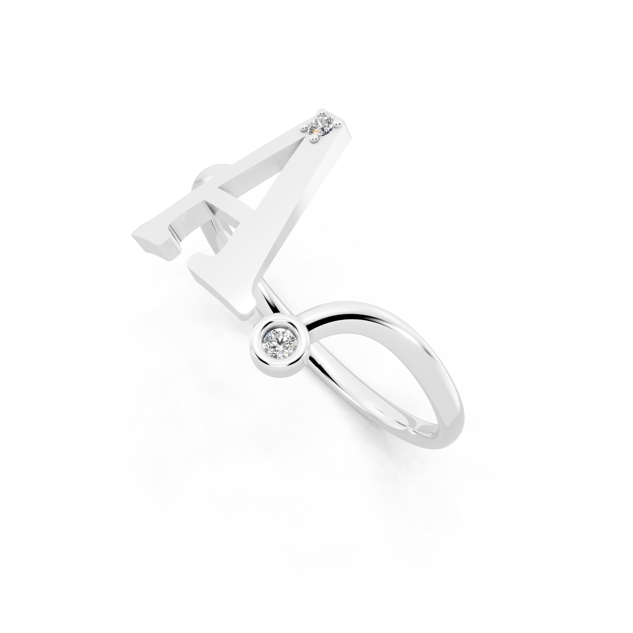 Luxury Style Alphabet A Ring with Brilliant Round Cut Lab Grown Accents for Everyday Wear