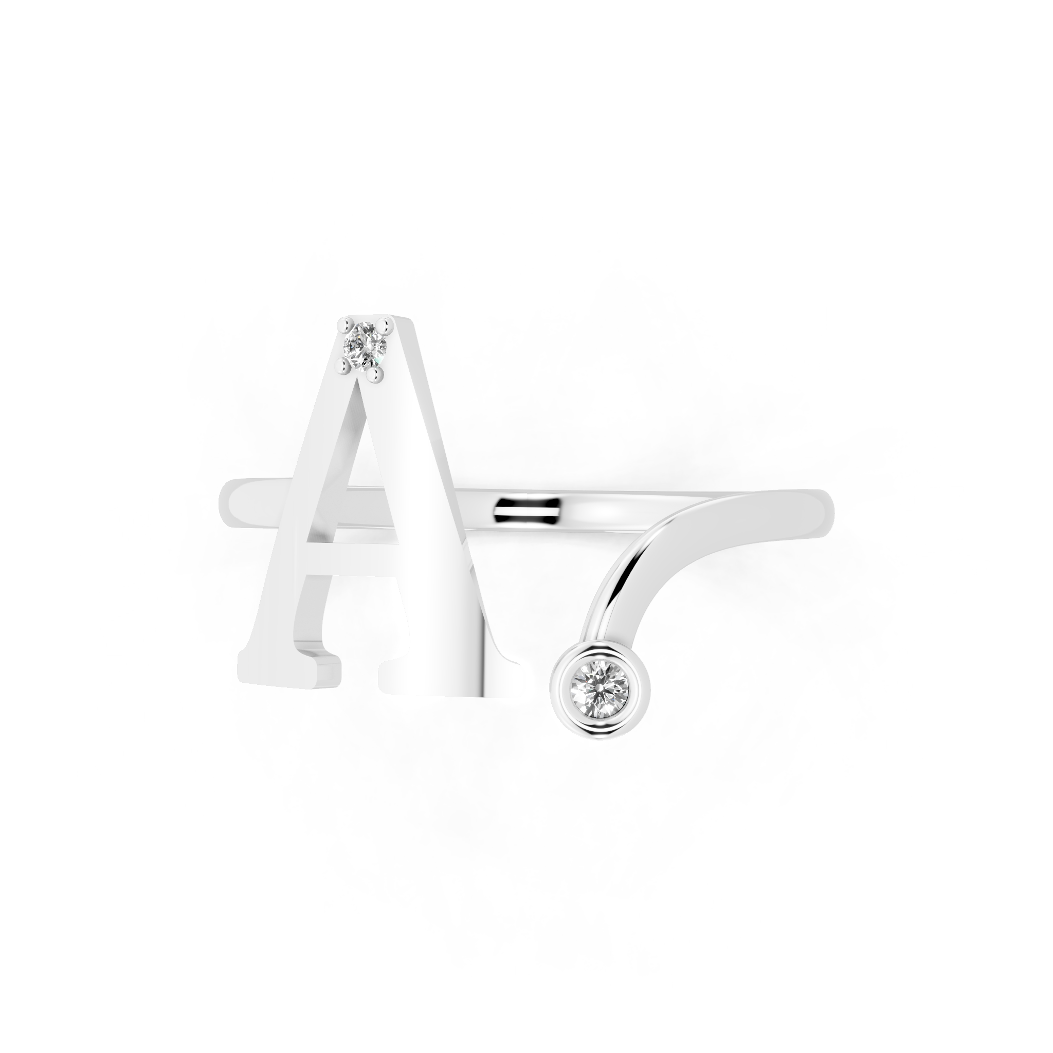 Luxury Style Alphabet A Ring with Brilliant Round Cut Lab Grown Accents for Everyday Wear